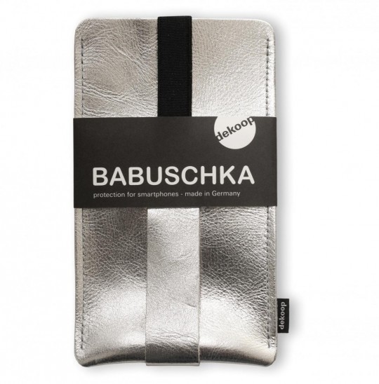 Handtasche iPhone 6+ Silber Leder